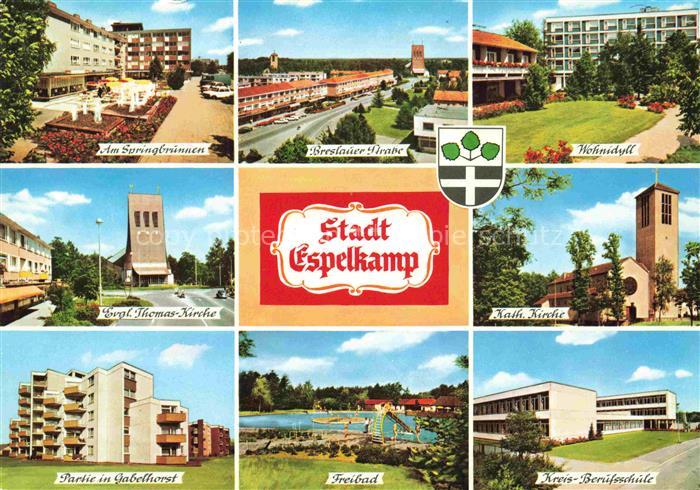 Espelkamp Minden-Luebbecke NRW Springbrunnen Breslauer Strasse Wohnidyll Kirche