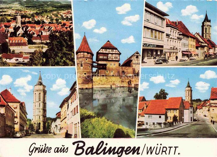 Balingen Teilansichten Turm Stadtmauer Altstadt Hauptstrasse