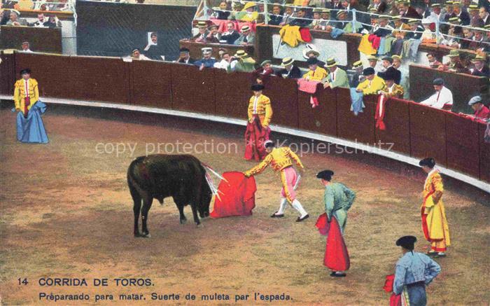 Corrida de Toros Stierkampf Bullfight-- Preparando para matar