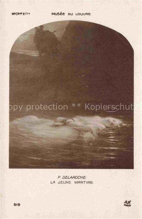 DELAROCHE P. Kuenstlerkarte Jeune Martyre Musee Louvre