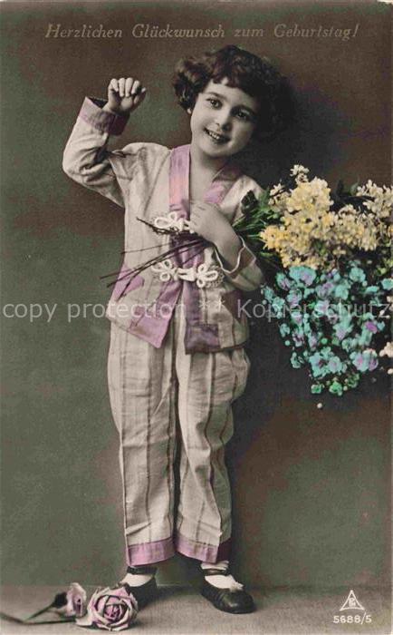 Foto PH Paris Nr. 5688/5 Glückwunsch Geburtstag Kind Rose