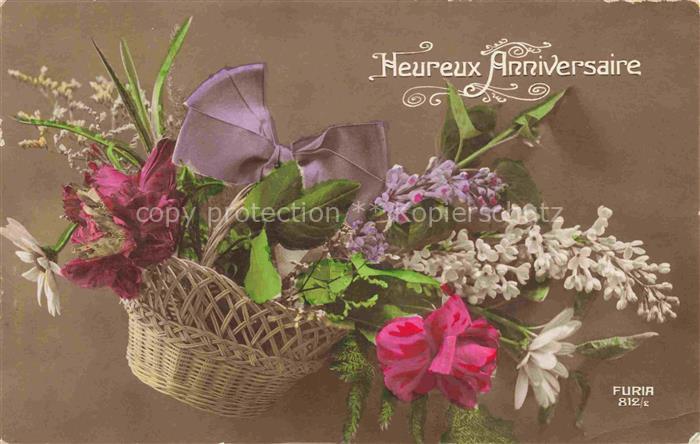 Foto FURIA Nr. 812/2 Geburtstag Anniversaire Rosen