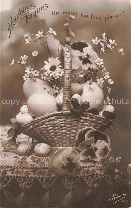 Foto MESANGE Nr. 47 Easter Paques Pasqua Eier Rosen