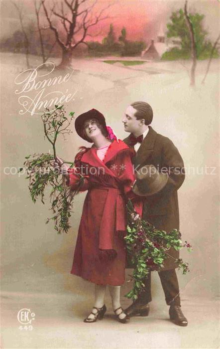 Foto EKC Nr. 449 Neujahr Nouvelle annee New Jear Hut