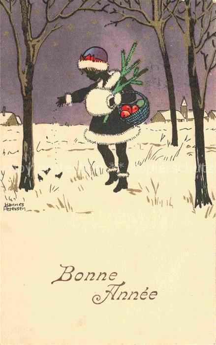 Petersen Hannes Kuenstlerkarte Neujahr Nouvelle Annee New Jear