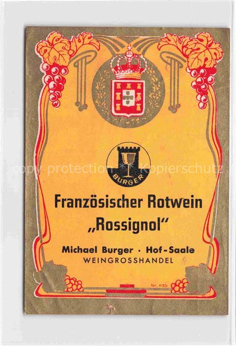 Wein Wine Vin Vino-- Rotwein Frankreich Rossingno Michael Burger
