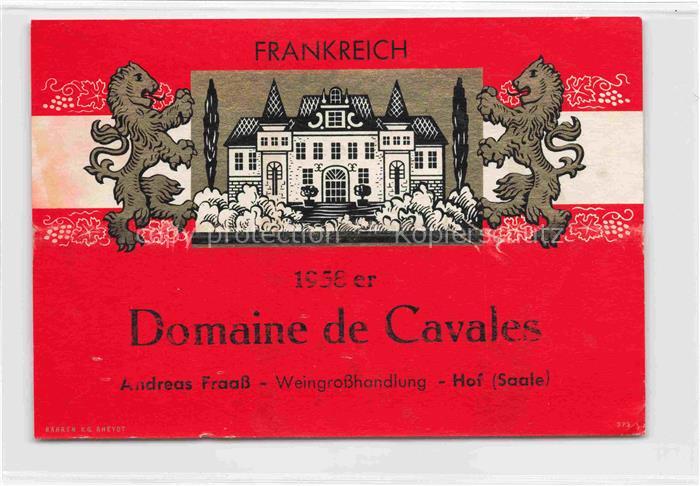 Wein Wine Vin Vino-- Frankreich Domaine Cavales Andreas Frass Saale
