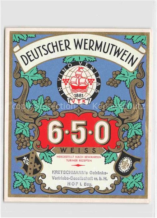 Wein Wine Vin Vino-- Weiss Kretschmann Hof Bayern