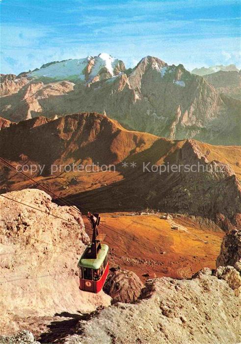Seilbahn Cable-Car Telepherique Dolomiti Pordoipass Marmolada