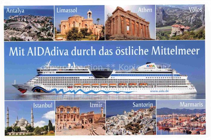 Schiffe Oceanliner Aidadiva Mittelmeer Antalya Istanbul Izmir Tuerkei