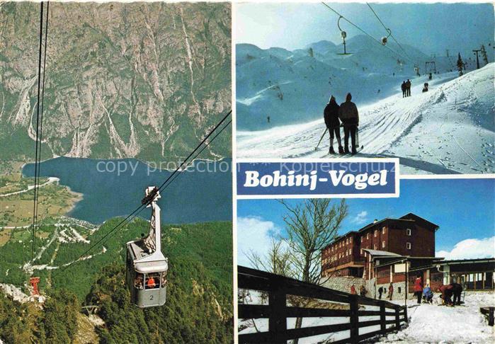 Vogel 1535m Bohinj Slovenia Bergbahn Blick ins Tal Berghotel Skigebiet