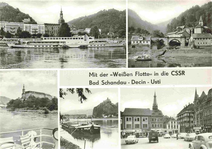 Bad Schandau Saechsische Schweiz-Osterzgebirge Mit der Weissen Flotte in die Css