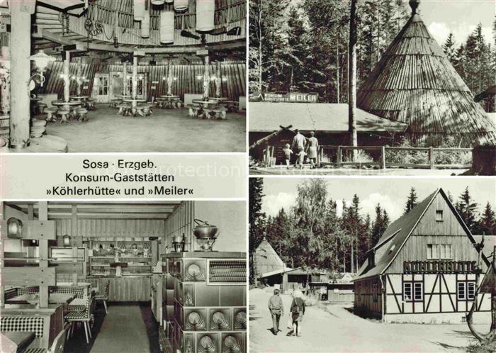 Sosa Erzgebirge Konsum-Gaststaetten Koehlerhuette und Meiler