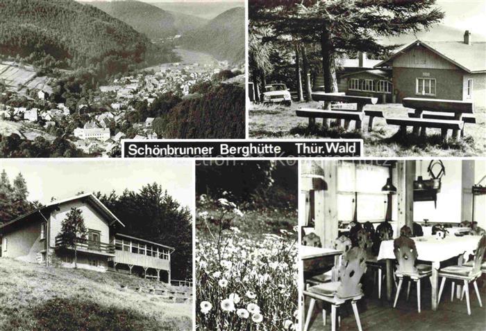 Schoenbrunner Berghuette Hildburghausen Thueringen Panorama Berghuette Gastraum