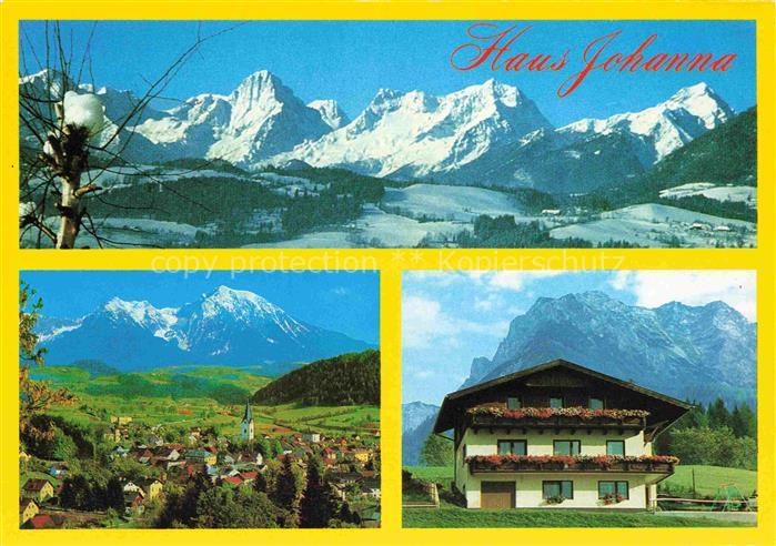 Spital Pyhrn Oberoesterreich AT Ansicht mit Kirche Alpenpanorama Gaestehaus Haus