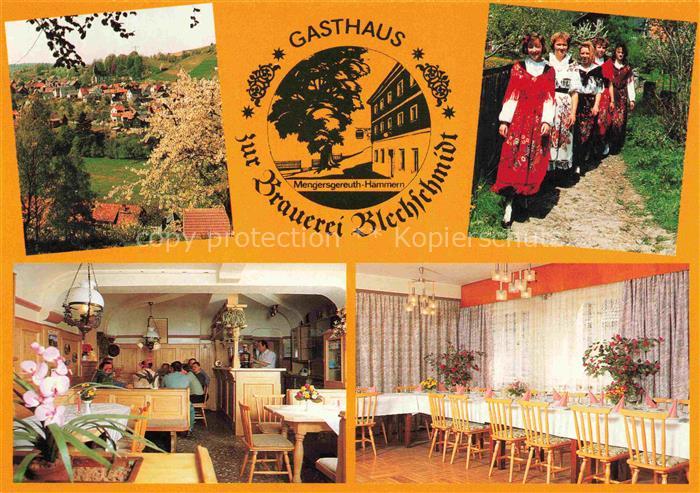 Mengersgereuth-Haemmern Landgasthof Pension Blechschmidt Gastraum Trechten