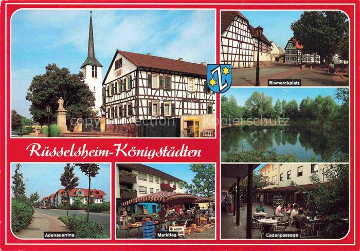 Koenigstaedten Fachwerkhaus Kirche Bismarckplatz Teich Adenauerringer Markttag L