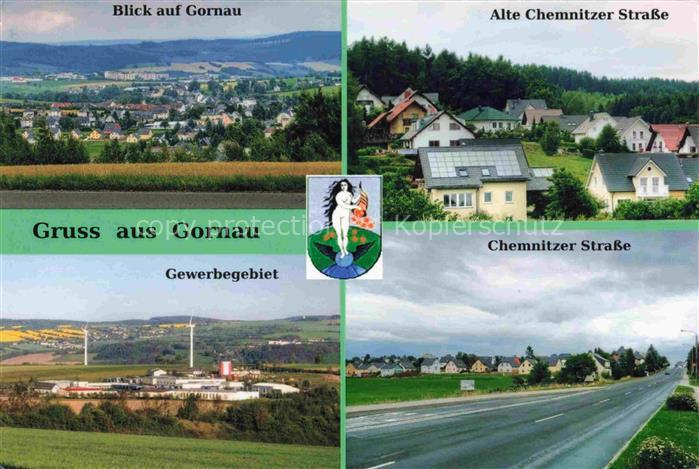 Gornau Erzgebirge Panorama Chemnitzer Strasse Gewerbegebiet