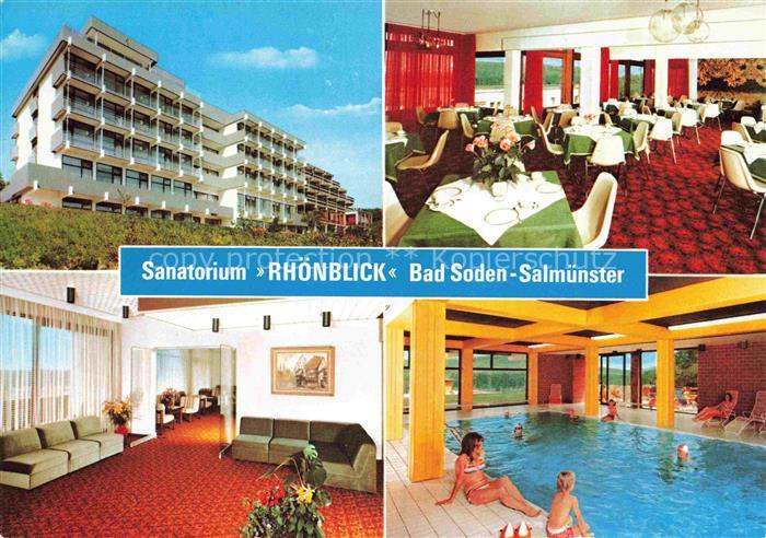 Bad Soden-Salmuenster Sanatorium Rhoenblick Speiseraum Foyer Hallenbad