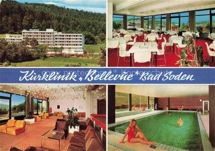 Bad Soden-Salmuenster Kurklinik Bellevue Speiseraum Foyer Hallenbad