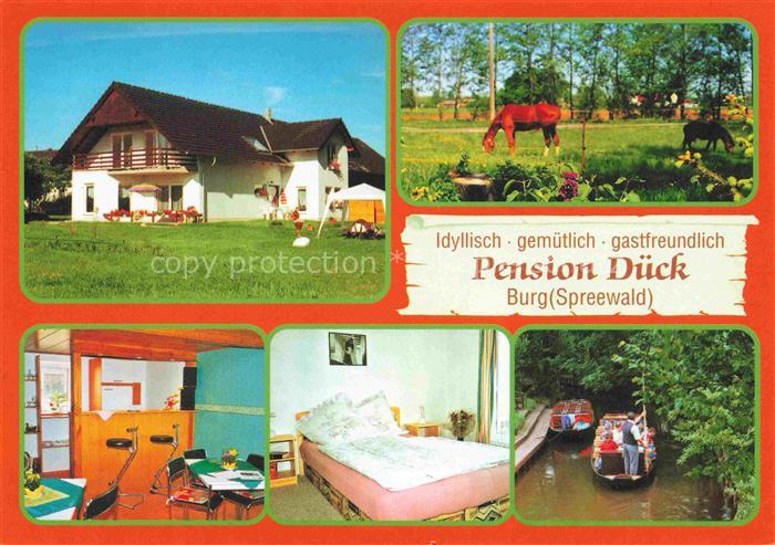 Burg Spreewald Brandenburg Pension Dueck Pferdekoppel Fremdenzimmer Kahnfahrten