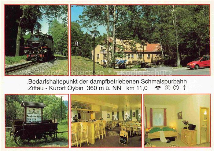Oybin Sachsen Pension Gasthof Teufelsmuehle Schmalspurbahn Dampflokomotive
