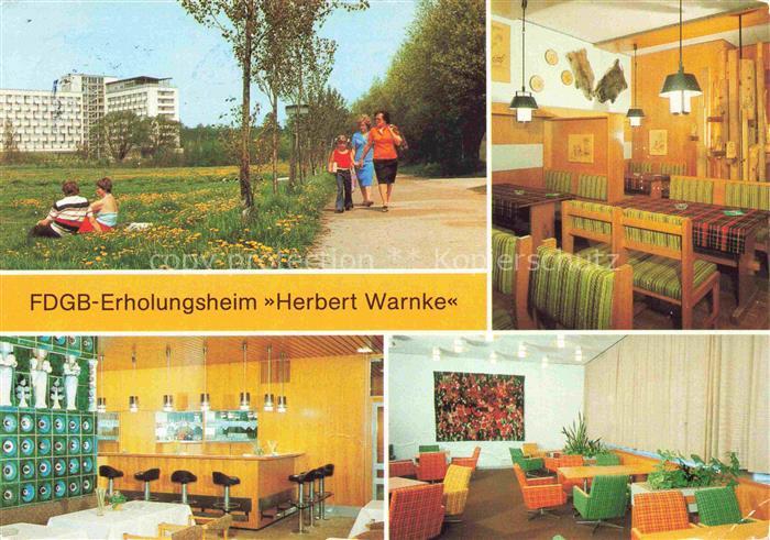 Klink Waren FDGB-Erholungsheim Herbert Warnke Jaegerzimmer Dachcafé Klubraum