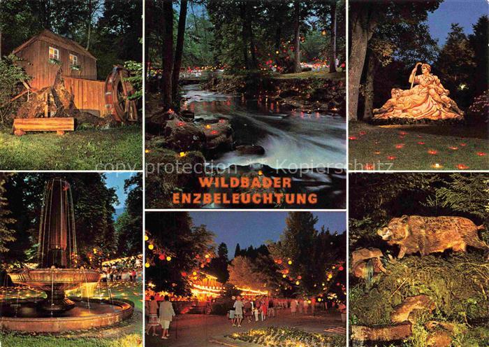 WILDBAD  Schwarzwald Wildbader Enzbeleuchtung