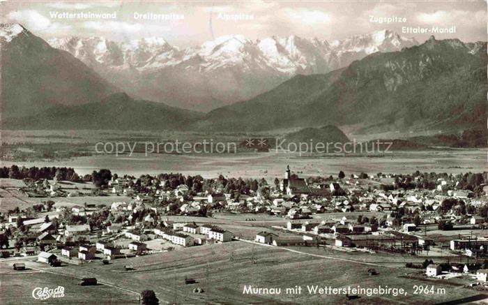 Murnau Staffelsee Panorama Blick gegen Wettersteingebirge