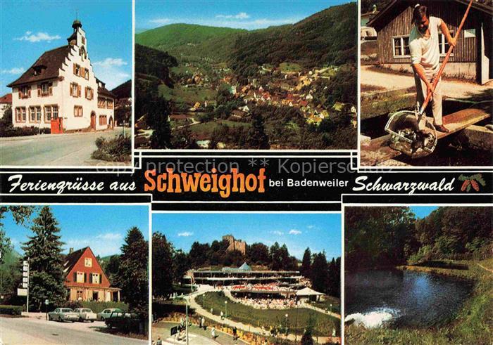 Schweighof Badenweiler BW Panorama Ortsmotive Burgruine Fischteich