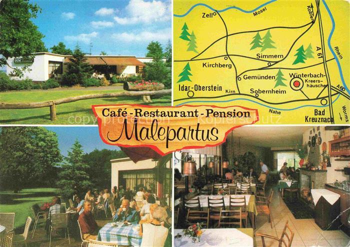 Kreershaeuschen Café Restaurant Pension Malepartus Gastraum Terrasse Landkarte