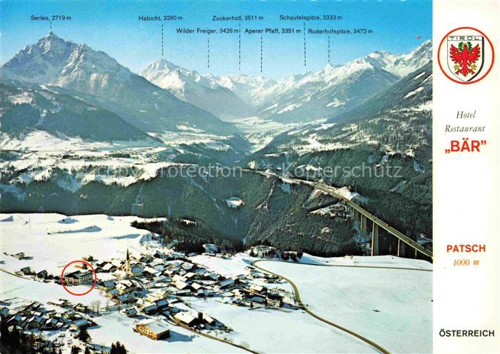 Patsch Igls Tirol AT Winterpanorama Alpen Hotel Restaurant Baer
