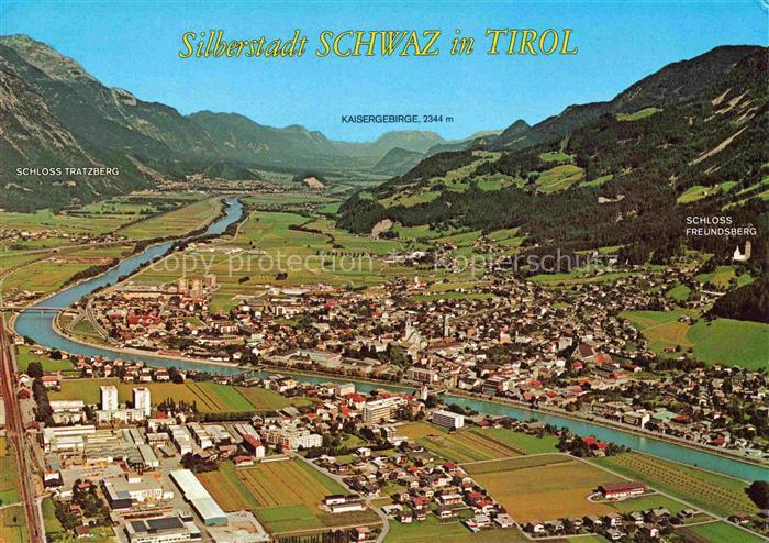 Schwaz Tirol AT Panorama Erholungsort im Unterinntal Schloss Freundsberg Kaiserg