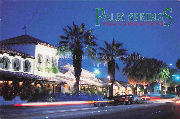 Palm Springs California USA Picturesque Palm Canyon Drive at night