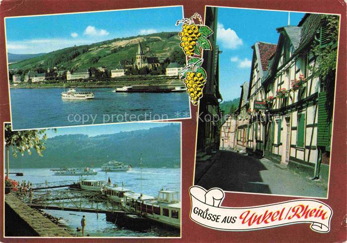 Unkel Rhein Bootsanleger Binnenschiffahrt Altstadt Fachwerkhaeuser
