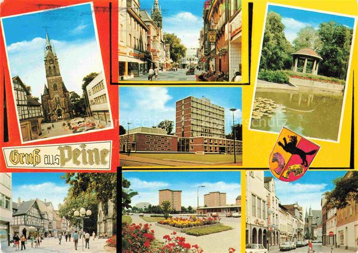 Peine Motive Stadtzentrum Kirche Pavillon Fussgaengerzone