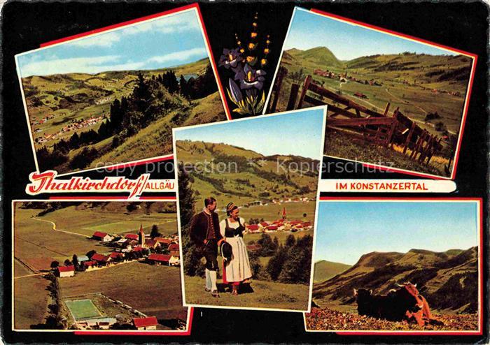 Thalkirchdorf Oberstaufen Panorama Trachten Almvieh Kuehe