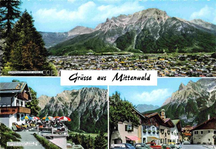 MITTENWALD Bayern Panorama Karwendelgebirge Kranzberghaus Motiv Im Gries