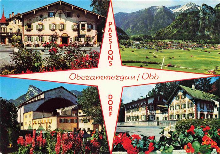 OBERAMMERGAU Bayern Motive Ortszentrum Passionsdorf Panorama Alpen