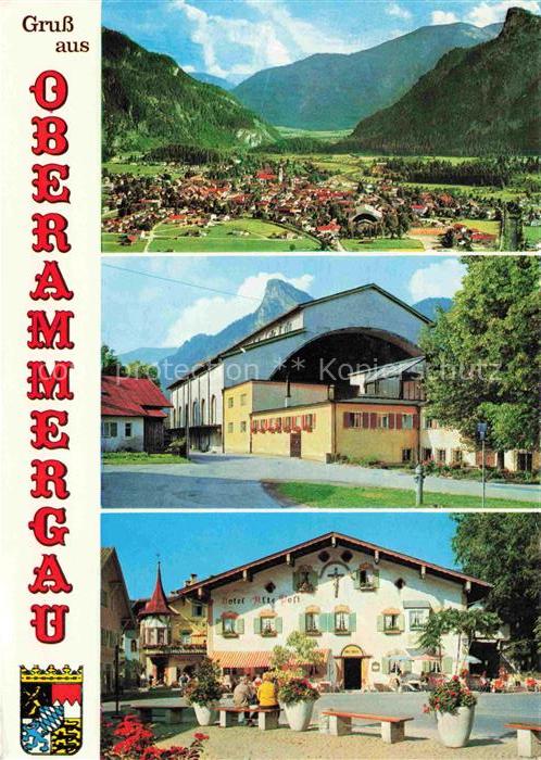 OBERAMMERGAU Bayern Panorama Teilansichten Hotel Alte Post Ortszentrum