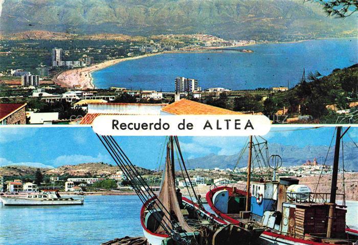 Altea Costa Blanca ES Kuestenpanorama Fischkutter