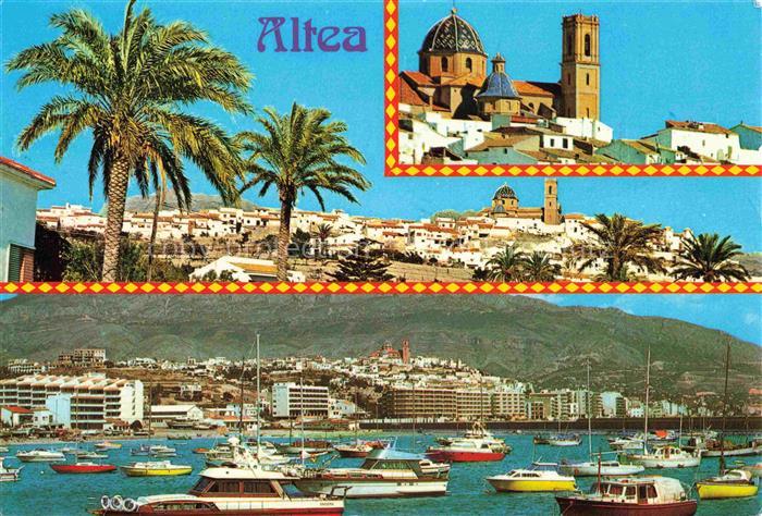 Altea Costa Blanca ES Ansicht mit Kirche Hafen