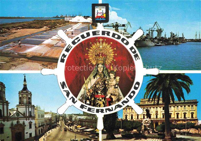 San Fernando CADIZ Andalucia ES Salinas Buques en el Arsenal de la Carraca Virge