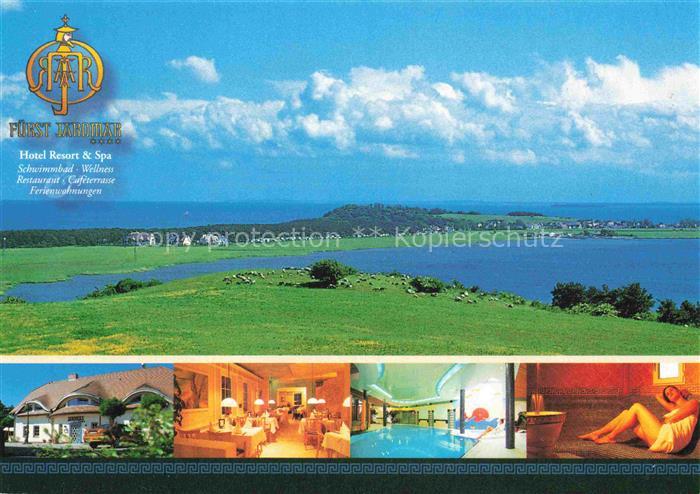 Moenchgut Ruegen Panorama Blick vom Grossen Zucker auf Hotel Fuerst Jaromar Rest