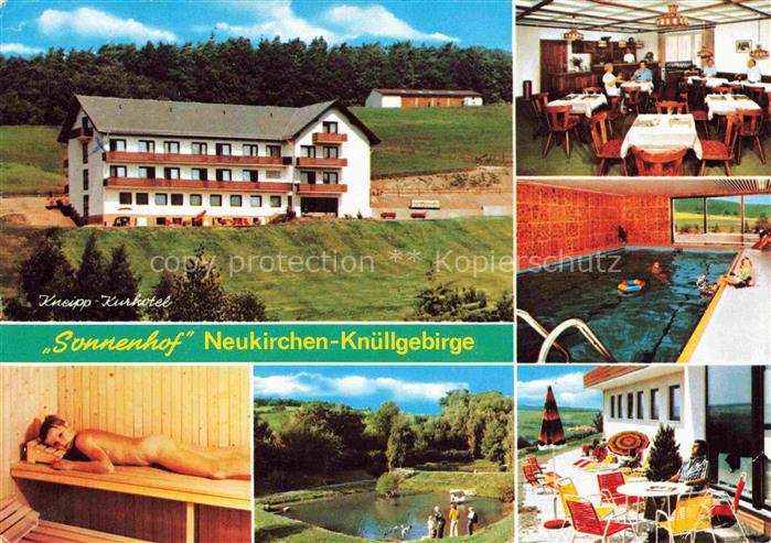 Neukirchen Knuellgebirge Kneipp-Kurhotel Sonnenhof Restaurant Terrasse Hallenbad