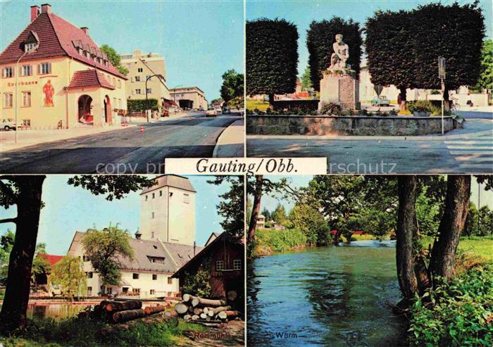 Gauting Starnberg Bayern Hauptstrasse Denkmal Reismuehle Partie an der Wuerm