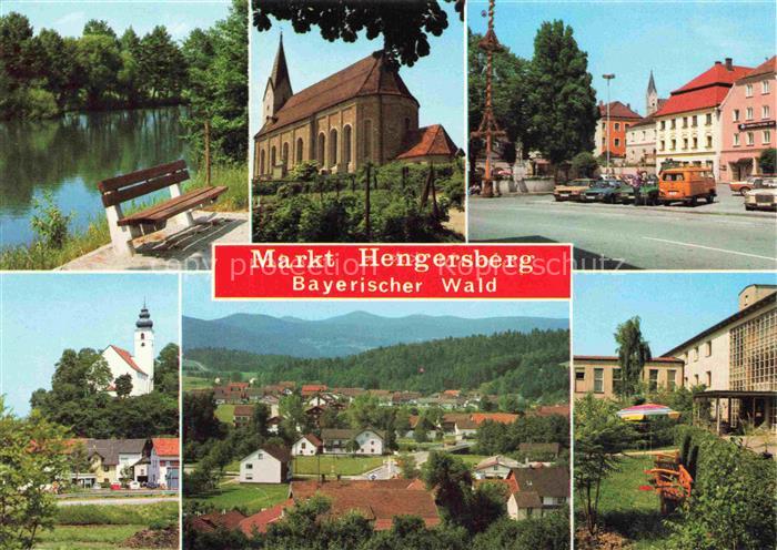 Hengersberg Deggendorf Bayern Teilansichten Kirche Ortszentrum Partie am Wasser