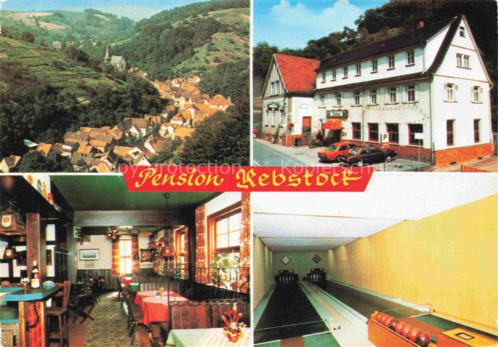 Hambach Heppenheim Panorama Pension Gaststaette Rebstock Gastraum Kegelbahn