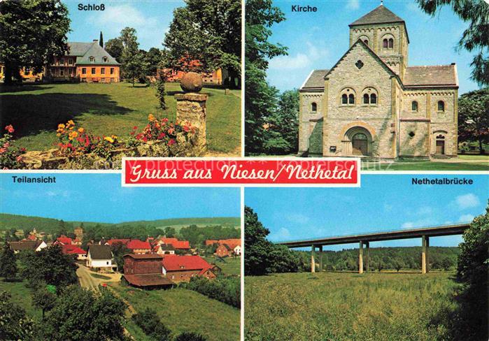 Niesen Willebadessen Schloss Kirche Teilansicht Nethetalbruecke