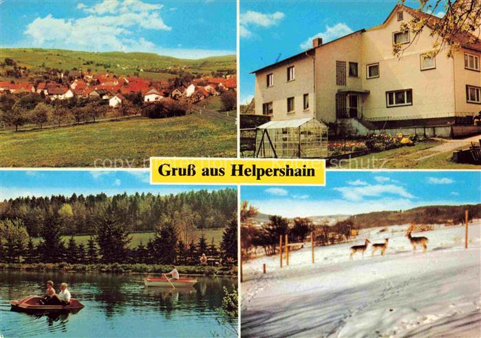 Helpershain Panorama Pension Schleuning Forellenteich Damwild-Gehege